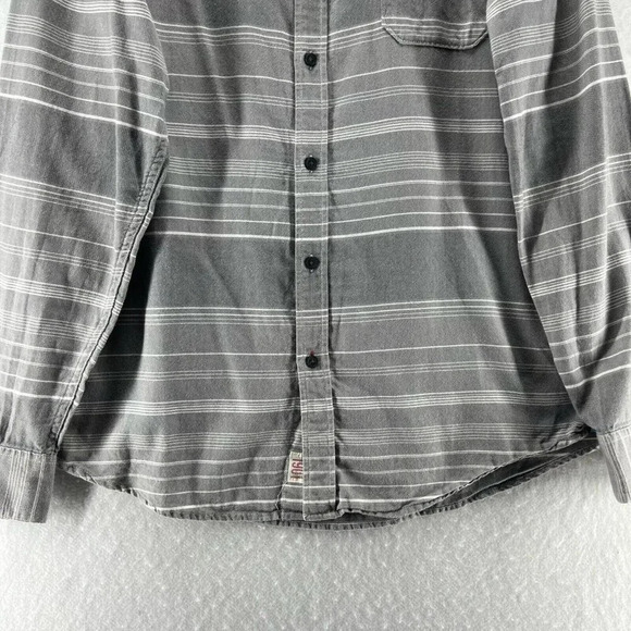 1901 Shirt Mens Size 2XL Flannel Striped Button Front Long Sleeve Cotton Gray - Picture 4 of 11